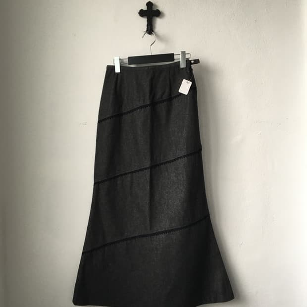 Crochet layer point long skirt