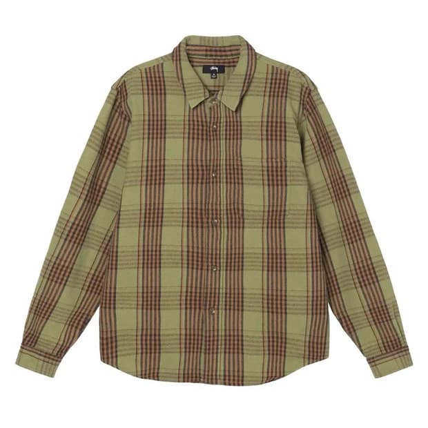 Stussy 라구나 플레이드 셔츠 올리브 (s)
