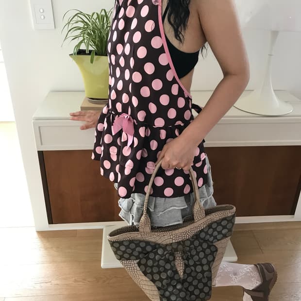 vintage ribbon tote leather bag