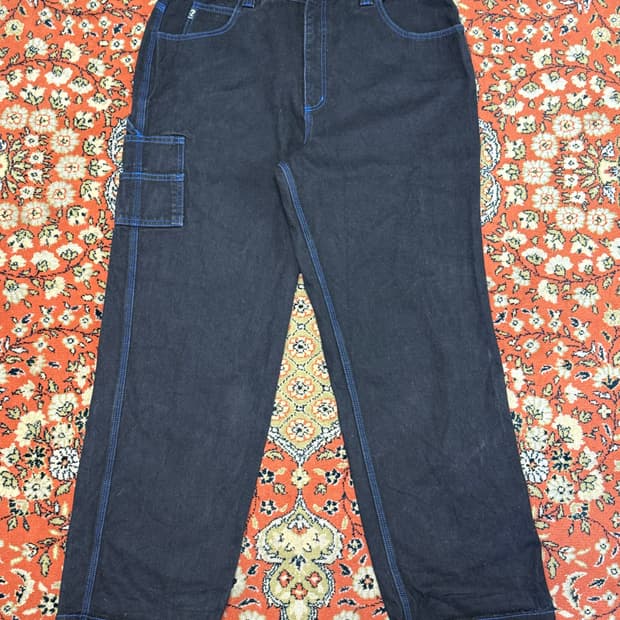 게스 USA 빈티지 싱글니 카펜터 팬츠 블랙 (35)