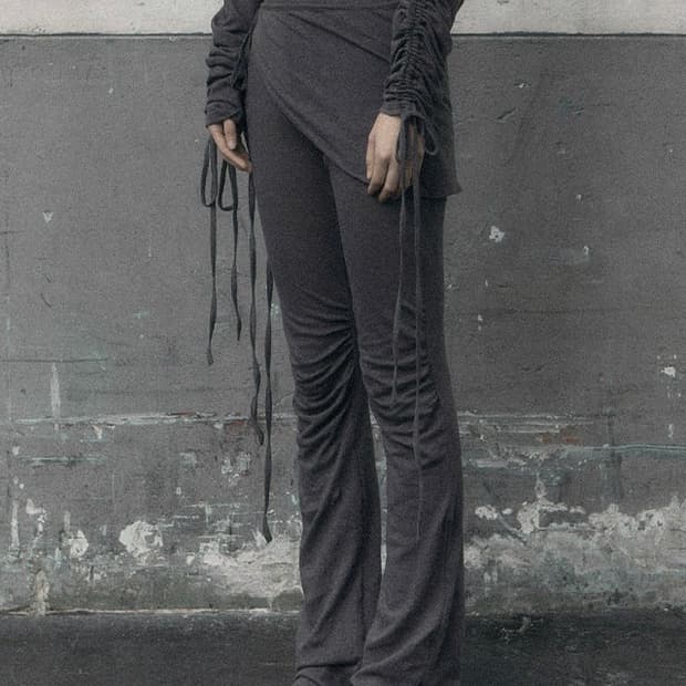 보헤미안서울 knee shirring wrap skirt pants