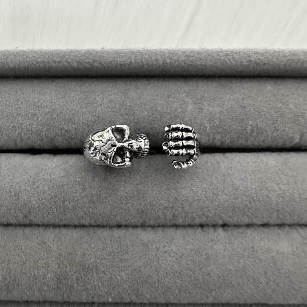 오리엔탈 고스펑크 해골 반지