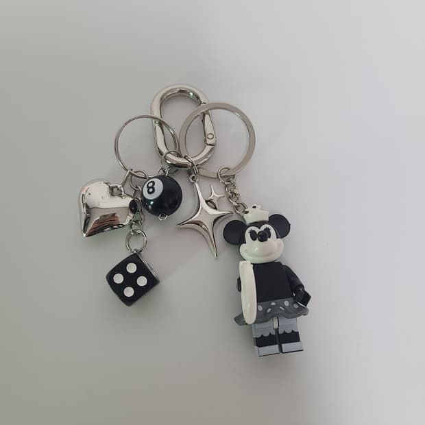 블랙 미니마우스 하트 키링 (새상품)