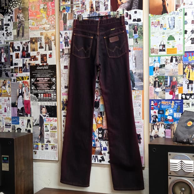 JPN 랭글러 버건디 워싱 부츠컷 팬츠