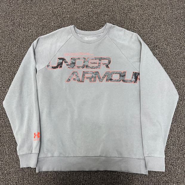 언더아머 기모 맨투맨 그레이 L