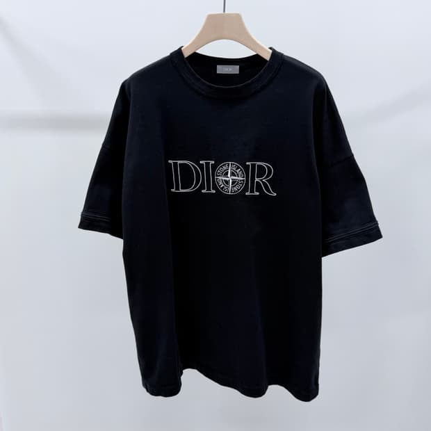 [S+급/L] 24ss 디올 x 스톤아일랜드 로고 반팔 티셔츠