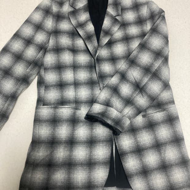 COS 체크 울 자켓 S