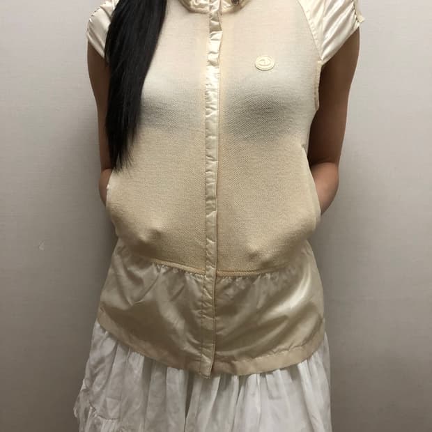 빈티지 아이보리 스포티 집업