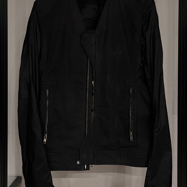 48) 릭오웬스 14ss vicious 가죽/코튼 믹스 자켓