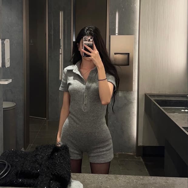 이투둘 2twodul 점프수트 그레이