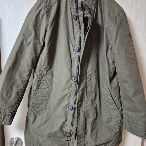 (21년) 새제품 헨리코튼 싱글코트 구스다운  카키 야상 점퍼