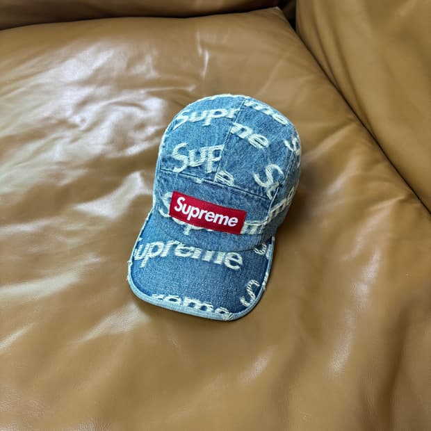 Supreme 슈프림 프레이드 워시드 데님 캠프캡 모자 (Denim)