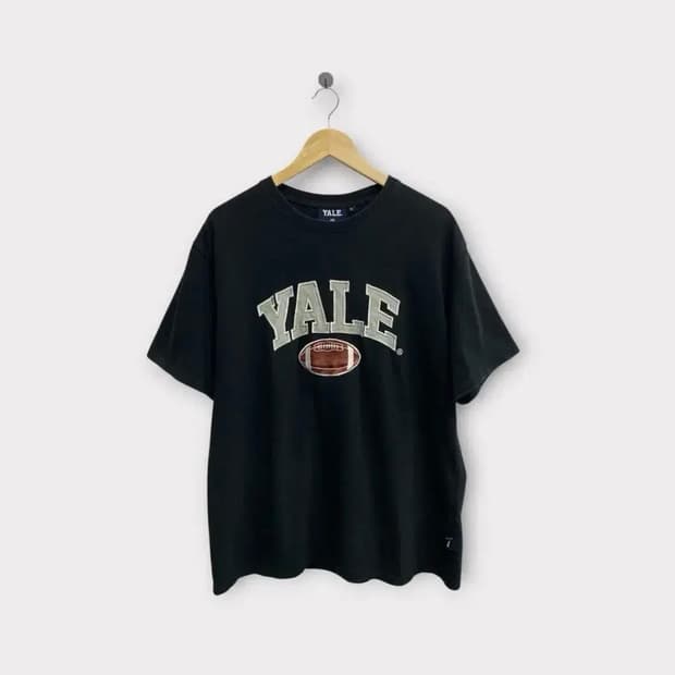 예일 투톤 아치 반팔티셔츠 블랙 L