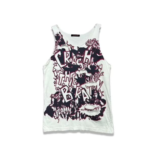 algonquins 알곤퀸즈 데미지 펑크 프린팅 슬리브리스 펑크룩