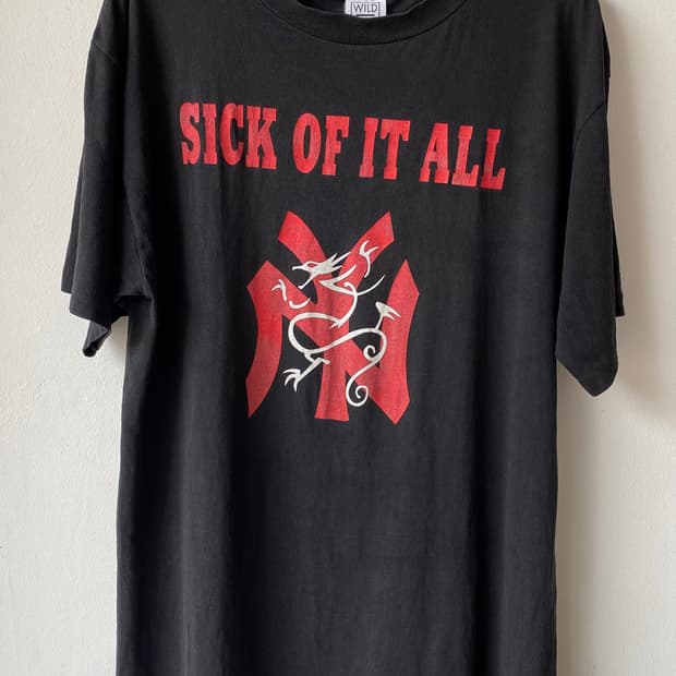 빈티지 sick of it all 식 오브 잇 올 밴드 티셔츠 xl