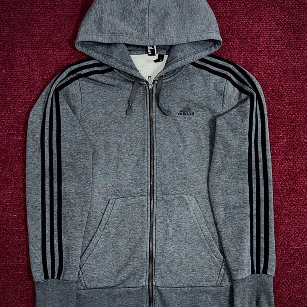 아디다스 후드집업 다크그레이 M