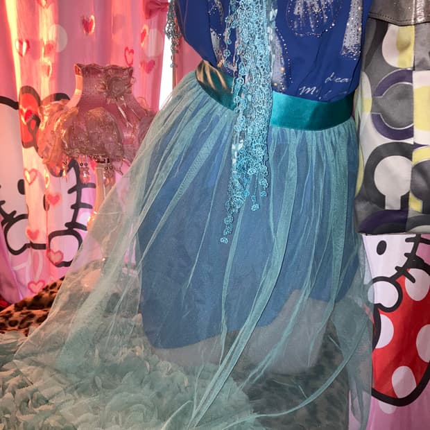 jpn 민트 블루 시어 에이프런