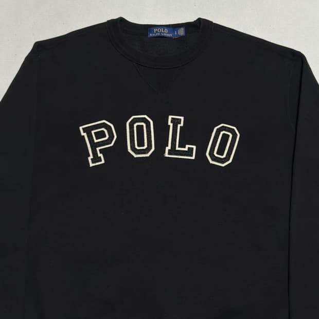 L 폴로랄프로렌 빅로고 블랙 맨투맨