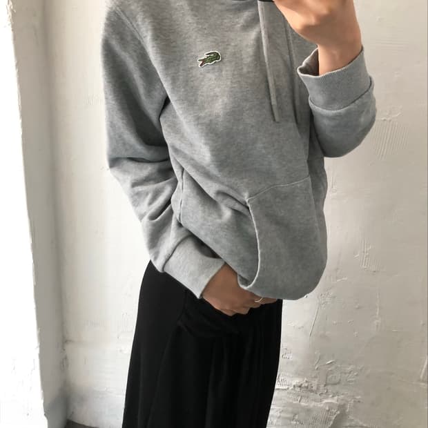 Lacoste 라코스테 그레이컬러 로고 후드티
