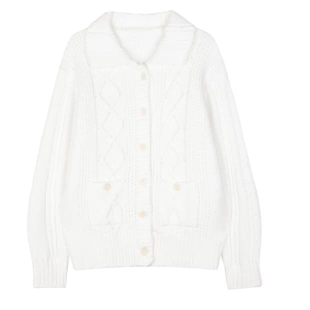 레이즈미야 토스티 루즈 오버 가디건 화이트