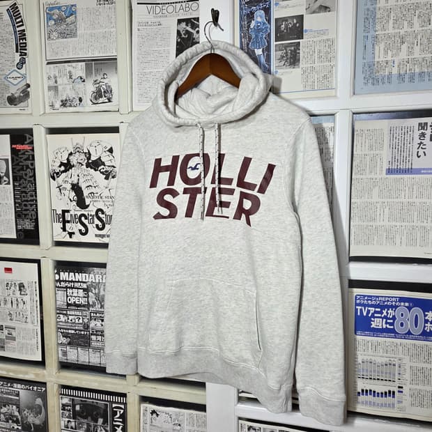 홀리스터 Y2K 멜란지 그레이 후드티