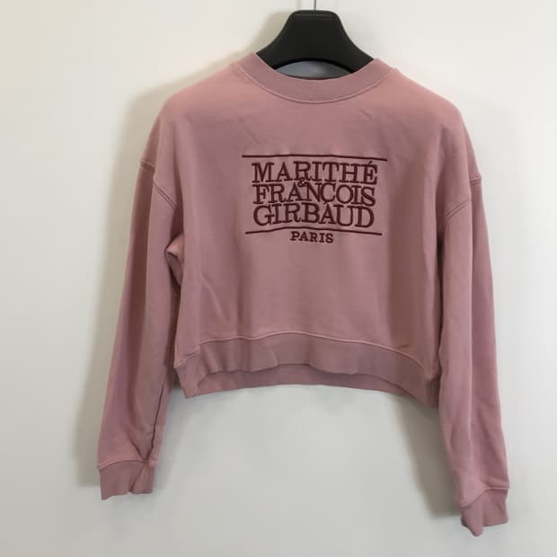 마리떼프랑소와저버 핑크 크롭 맨투맨 [여성M]