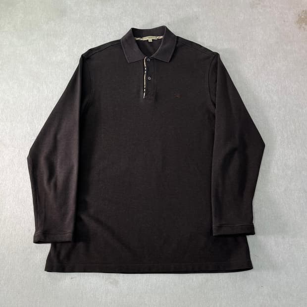 105 버버리 기마로고 코튼 카라넥 티셔츠