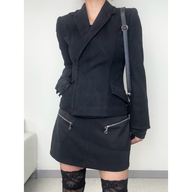 빈티지 울 캐시미어 블랙 자켓