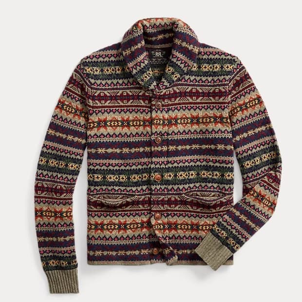 RRL 더블알엘 페어아일 울 캐시미어 가디건 L