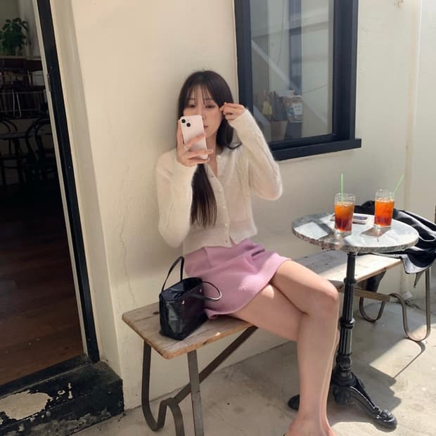 레이지샵 주에 스커트 라일락 핑크 M lazyshop jue sk