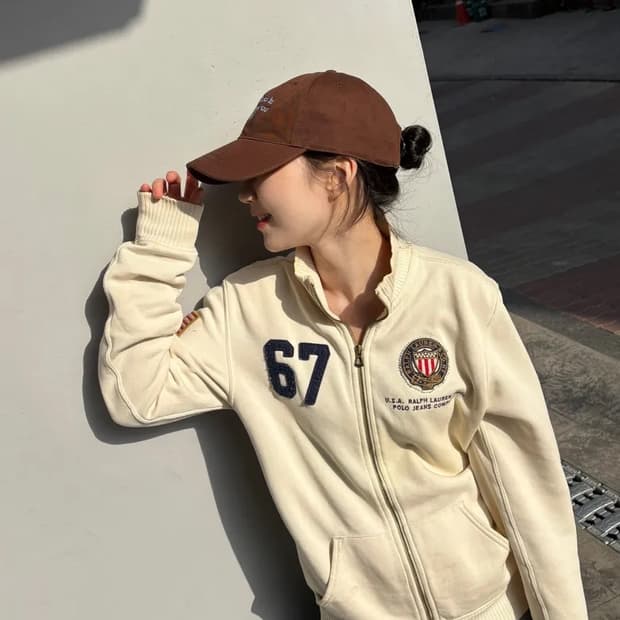 폴로 성조기 방패패치 니트집업