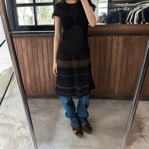 LANVIN slim-fit knit dress