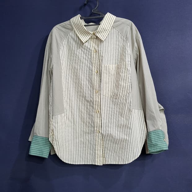 한섬 시스템 스트라이프 시어서커 셔츠블라우스