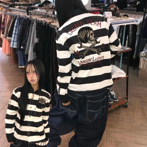 Vanson Embroidery Stripe Work Jacket