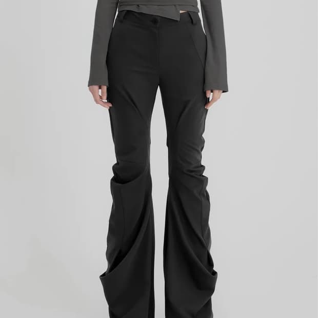 플레어업 드레이프 팬츠 Flareup Asymmetrical Drape