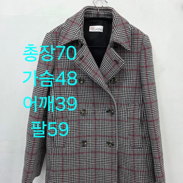 S RED VALENTINO 레드 발렌티노 체크 더블 코트