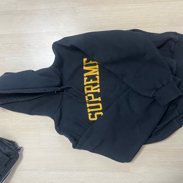 슈프림 바시티 후드 블랙 M