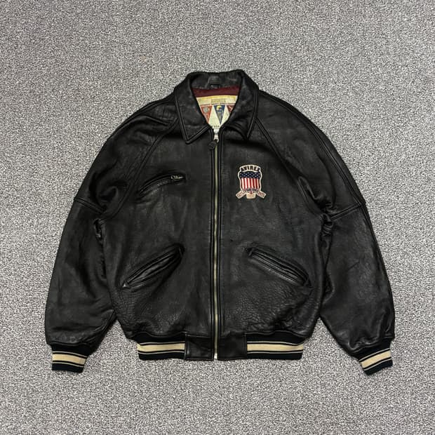 90s 빈티지 아비렉스 아이콘 바시티 자켓