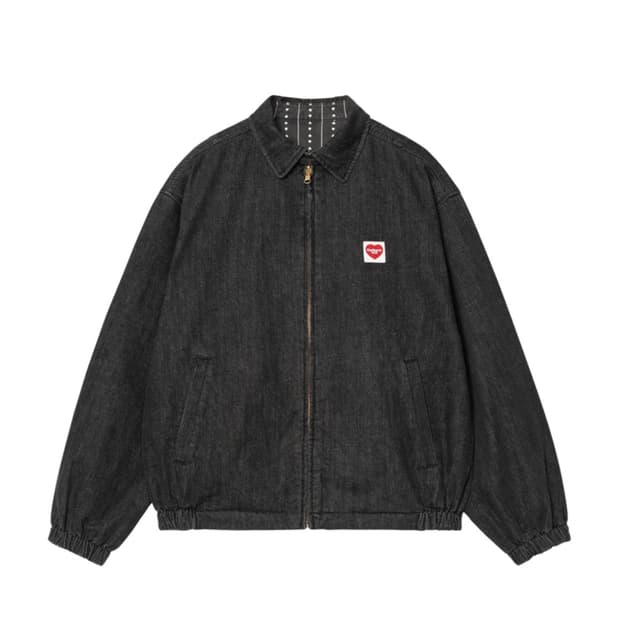 칼하트 wip 허드슨 리버시블 자켓 블랙 스톤 워시드