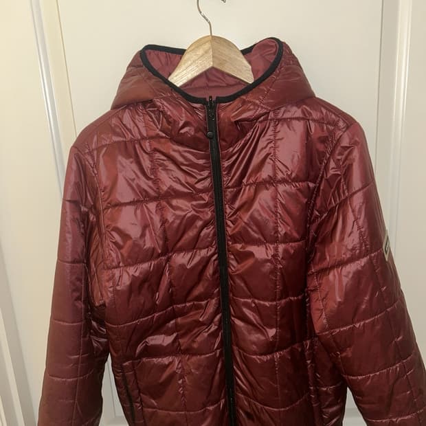 스투시 리버시블 나일론 패딩 자켓 버건디