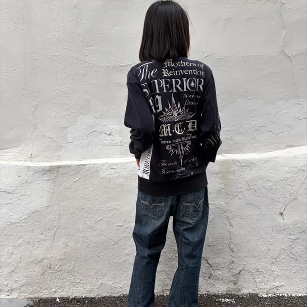 MCD 하이넥 버튼 업 그래픽 스웨트셔츠 L