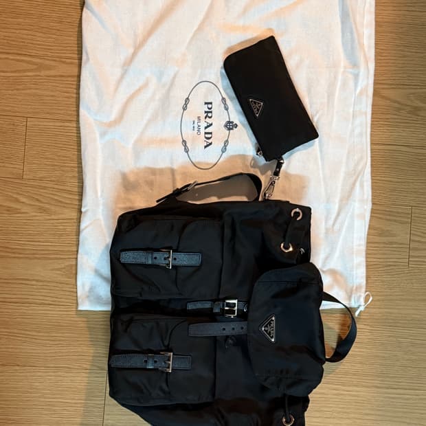 프라다 나일론 백팩 / 긴자 미츠코시 백화점 정품 풀셋