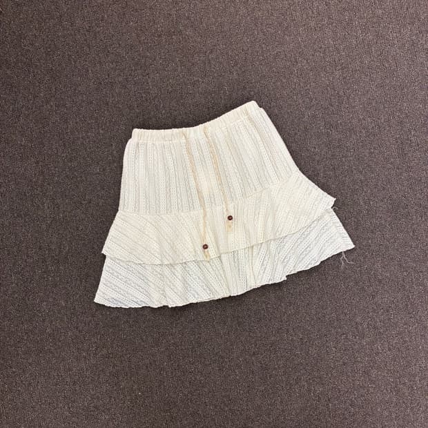 OS)Japanese vintage 여성 크로셰 프릴 미니 스커트