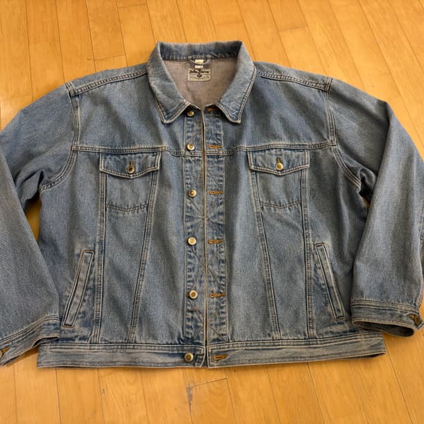 90s 빈티지 초오버핏 연청 데님 자켓 (빅사이즈 청자켓)