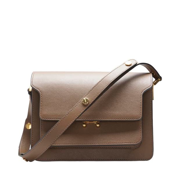 (중고) 마르니 브라운 사피아노 트렁크 미듐 숄더백