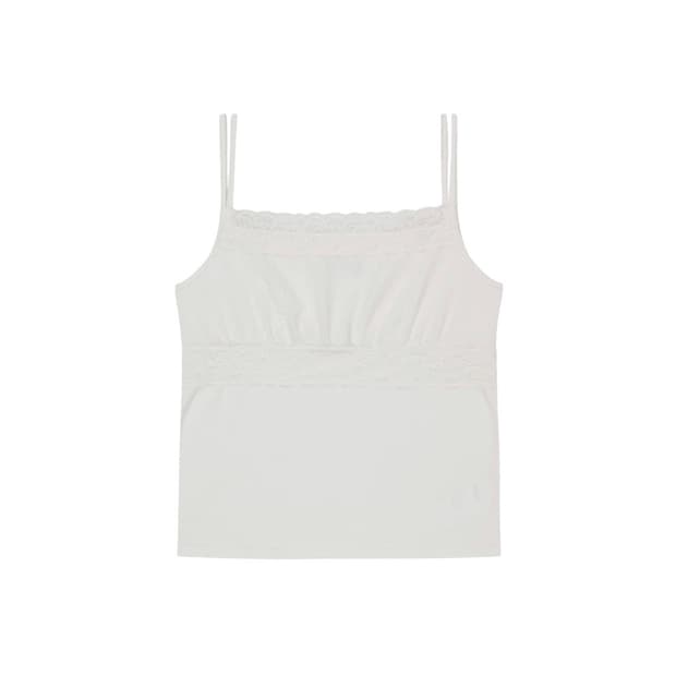 오호스 Double Strap Lace Sleevless White 3