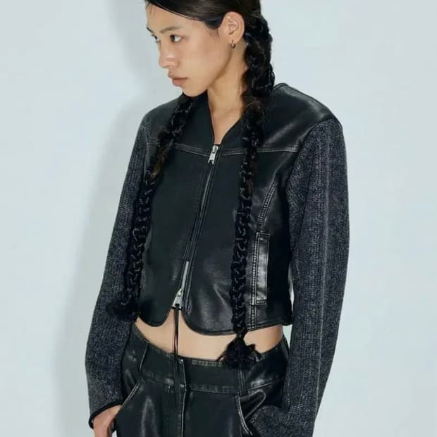김미더영 태닝 레더 자켓 1 사이즈
