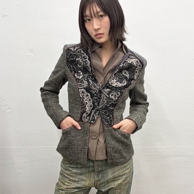 에트로 페이즐리 패널 테일러드 자켓