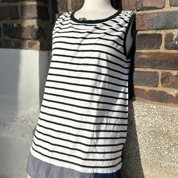 00s jpn 모리걸 하구미 스트라이프 나시