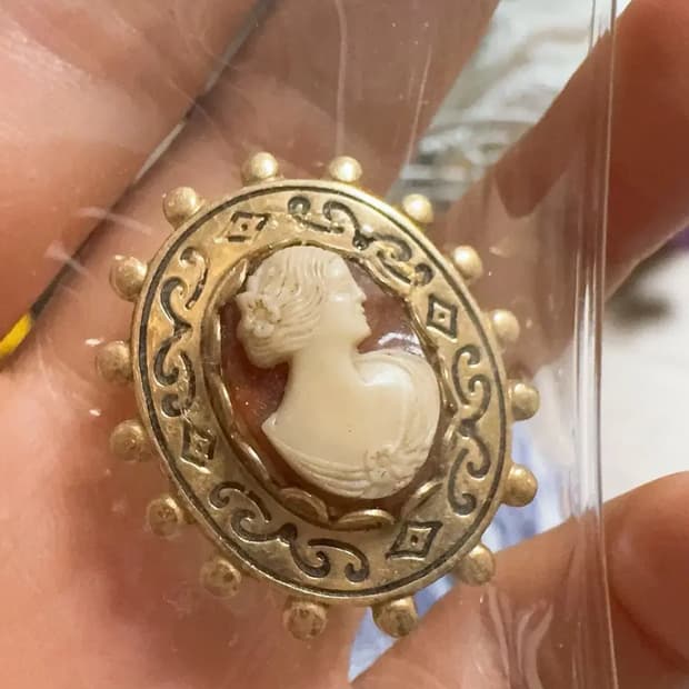 (지드래곤 착용) 빈티지 까메오 브로치 목걸이 겸용